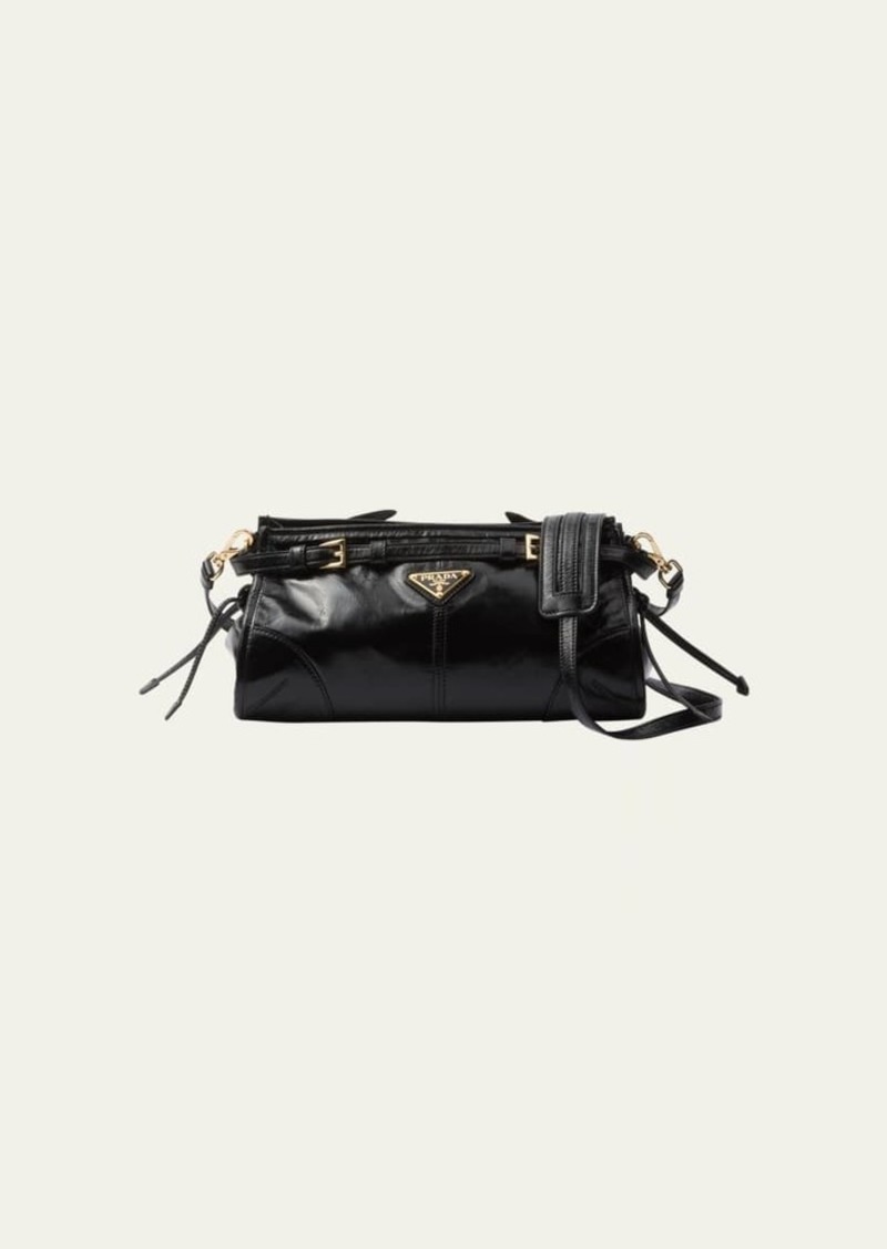 Prada Zip Calf Leather Shoulder Bag