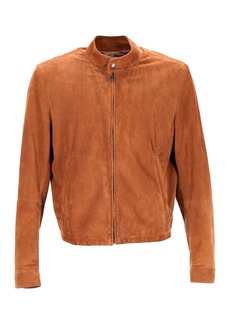 Prada Zipped Jacket in Brown Suede