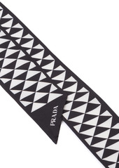 Prada triangle-logo twill scarf