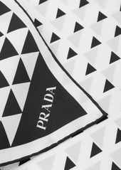 Prada triangle-logo twill scarf