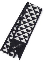 Prada triangle-logo twill scarf