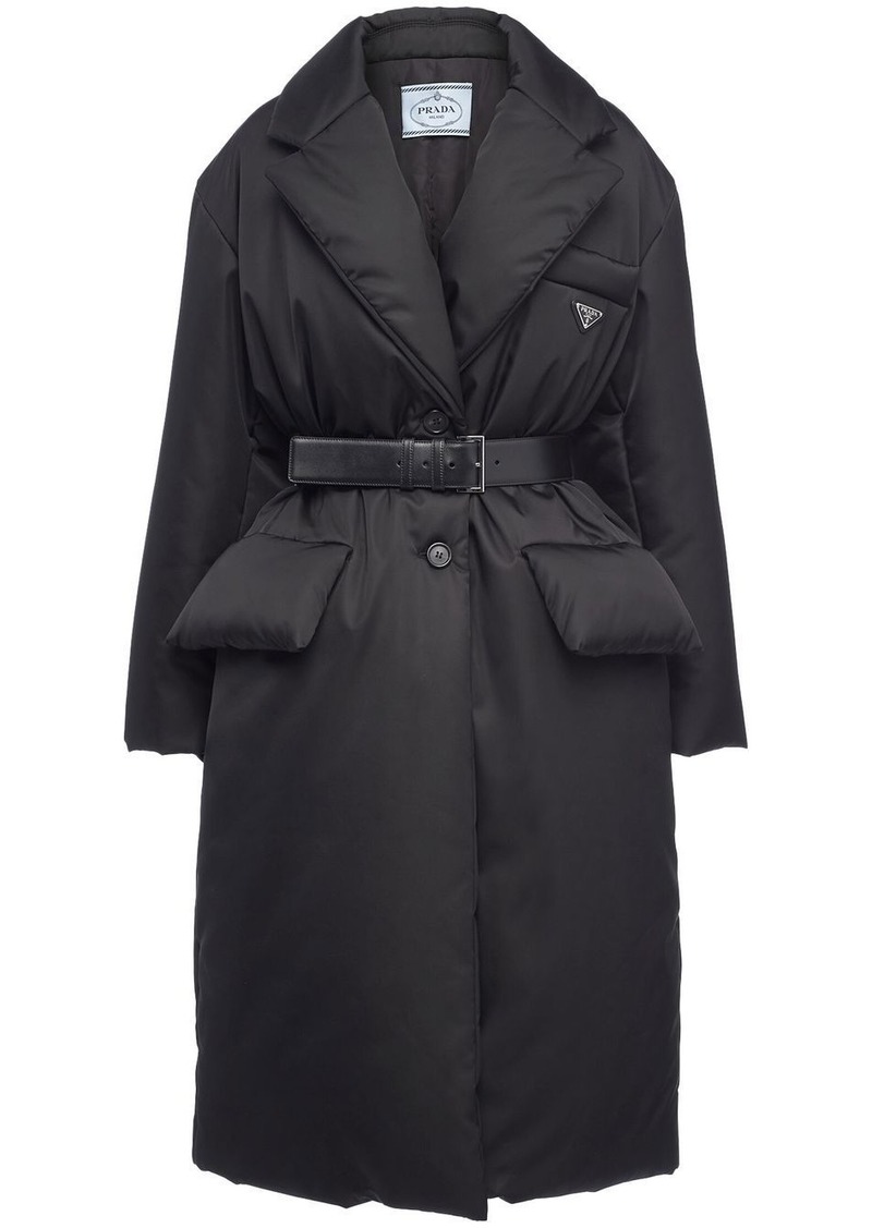 Prada Re-Nylon belted padded coat