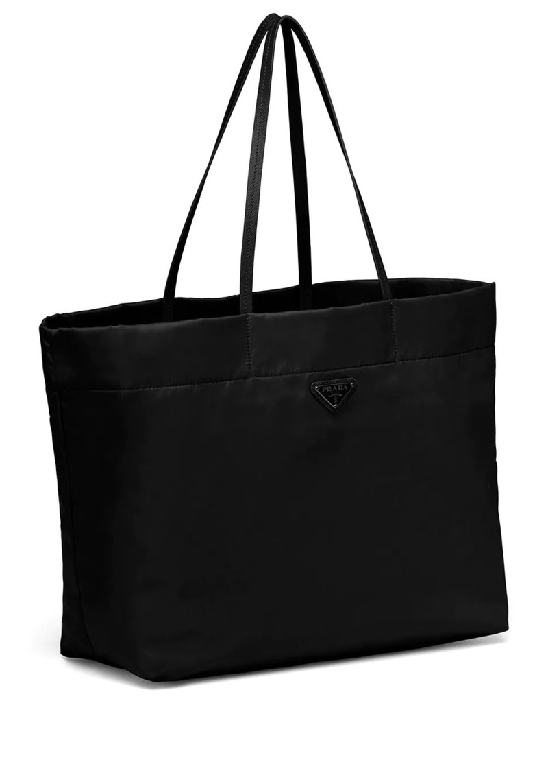 Prada Re-Nylon Logo Plaque Tote Bag