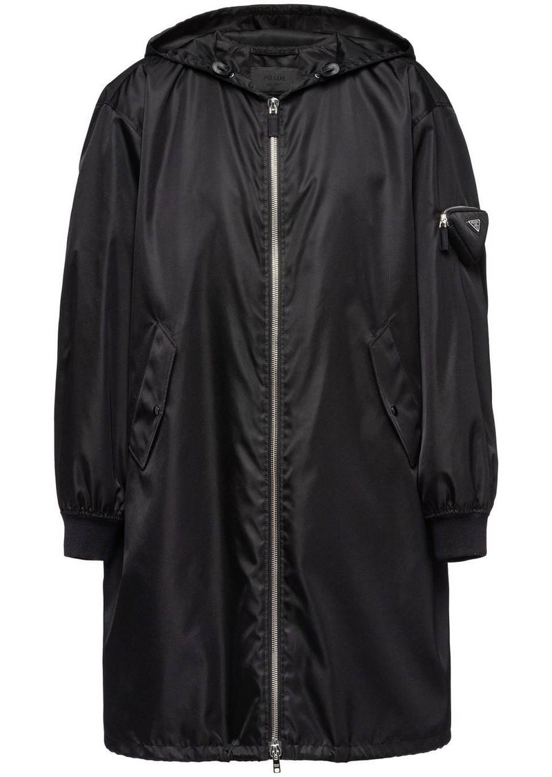 Prada Re-Nylon zipped hooded coat
