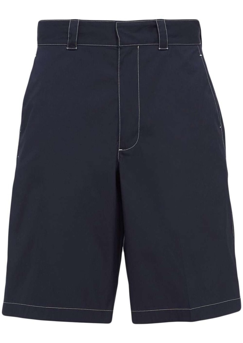 Prada triangle-logo poplin bermuda shorts