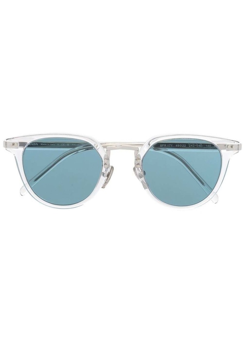 Prada round-frame blue-tinted sunglasses