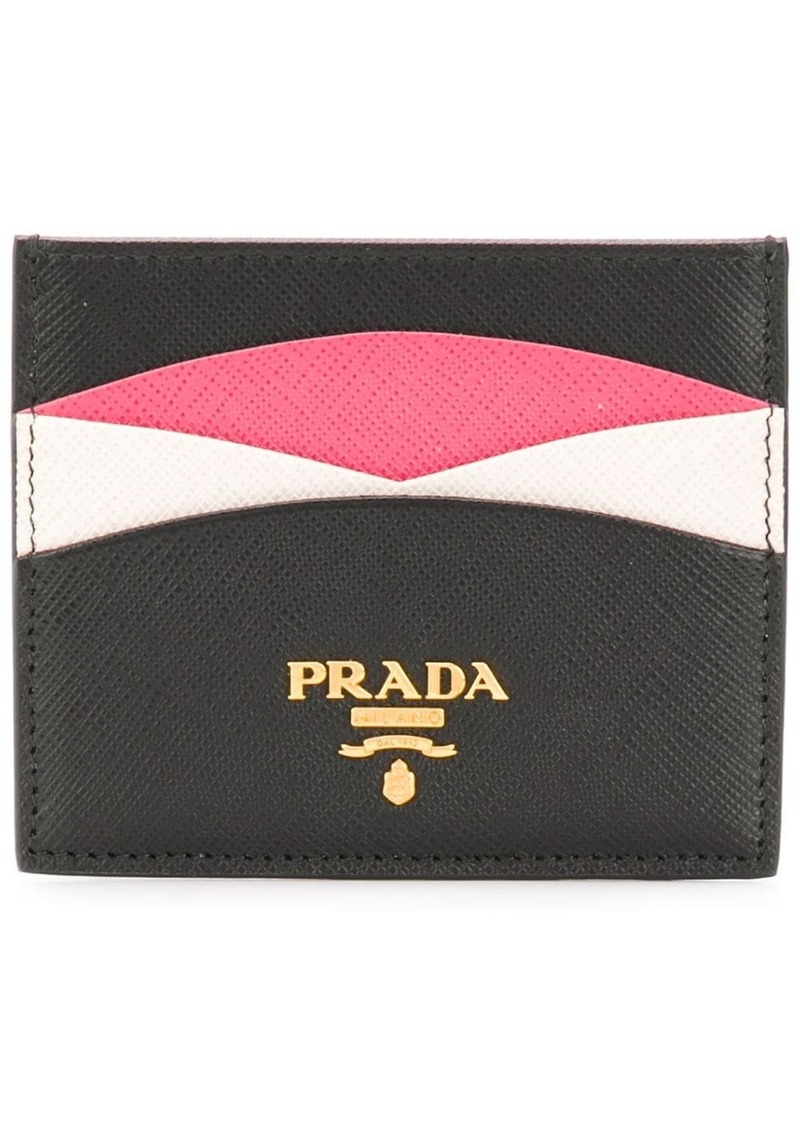 Prada logo-plaque panelled cardholder