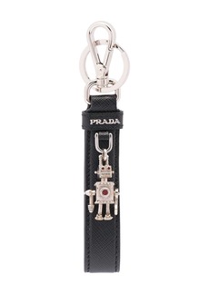 Prada logo-plaque keychain