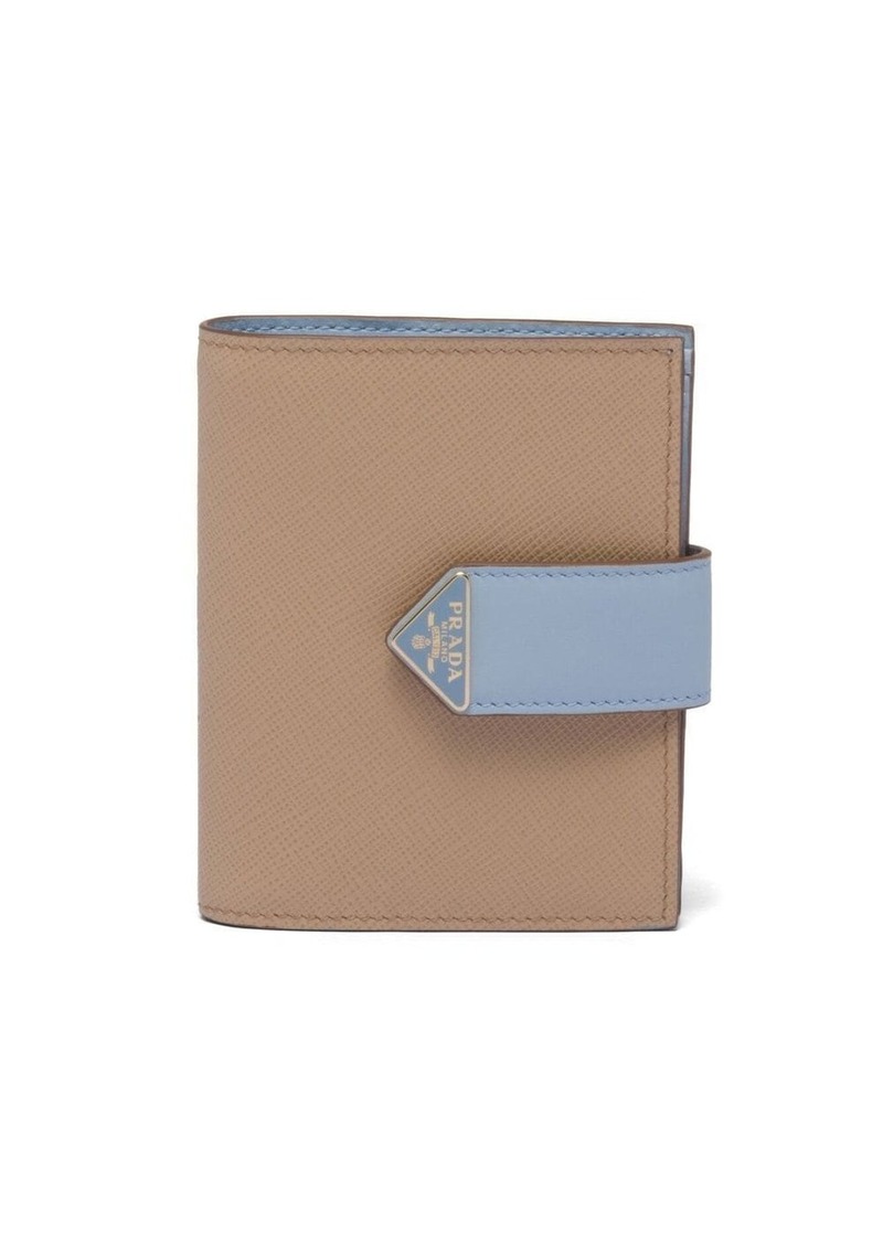 Prada Saffiano logo-plaque bi-fold wallet