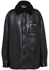 Prada shearling collar button-up jacket