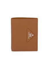 Prada small logo-plaque leather wallet