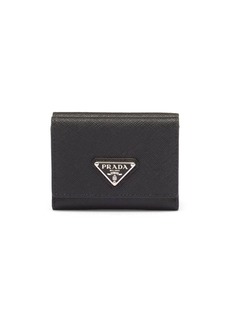 Prada small logo-plaque leather wallet