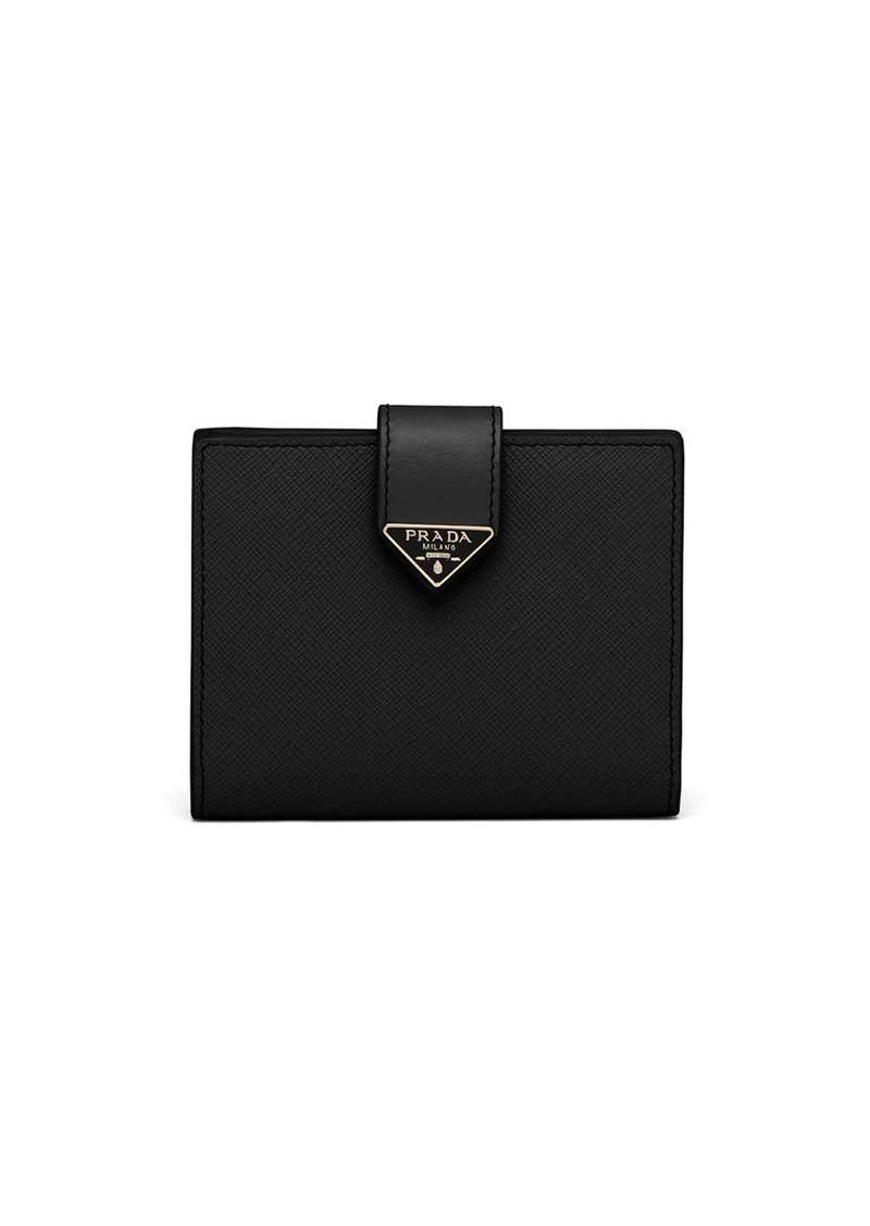 Prada small logo-plaque Saffiano leather wallet