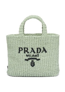 Prada small raffia tote bag