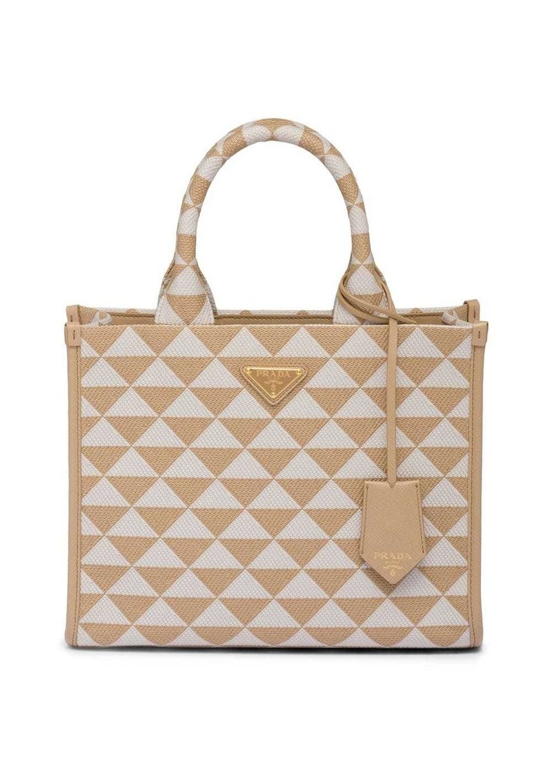 Prada small Symbole jacquard tote bag