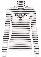 Prada logo-intarsia striped jumper