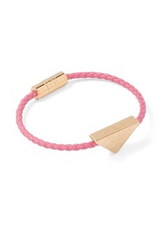 Prada triangle-logo braided leather bracelet