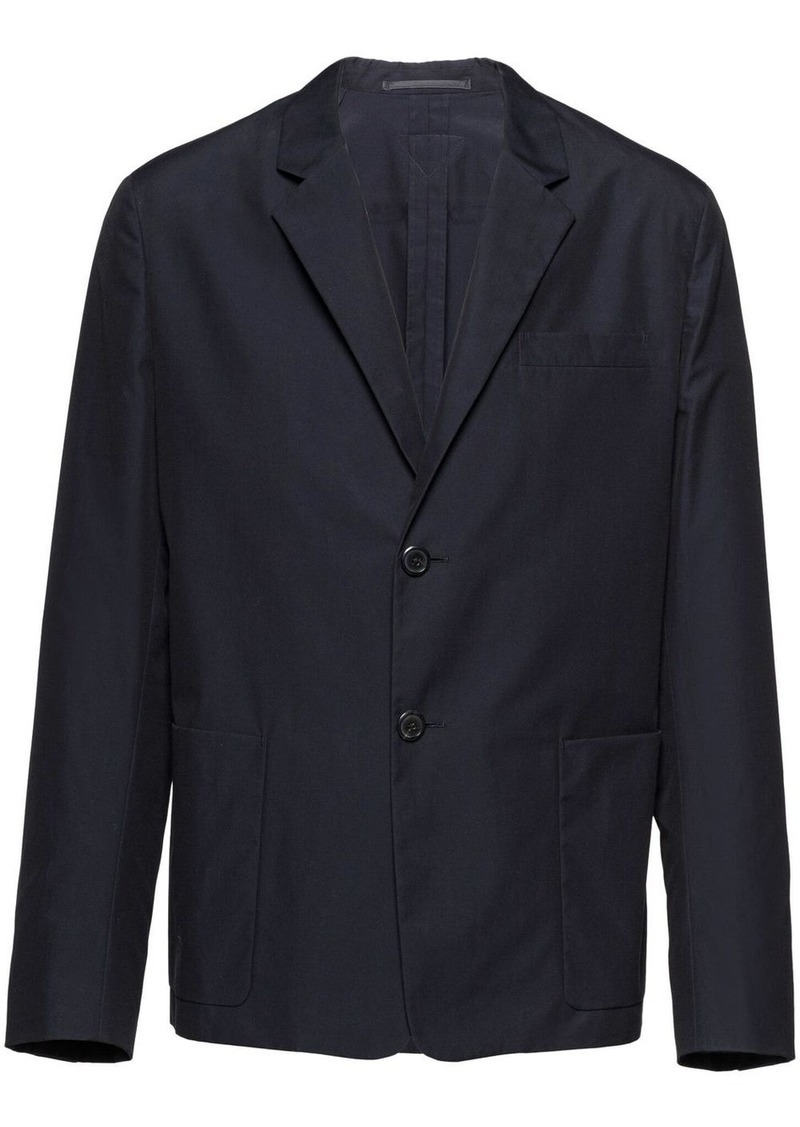 Prada triangle logo cotton blazer