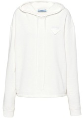 Prada triangle-logo cotton hoodie