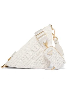 Prada Triangle logo-embroidered shoulder bag