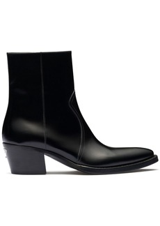 Prada triangle-logo leather boots