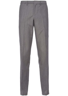 Prada triangle-logo mohair-wool trousers