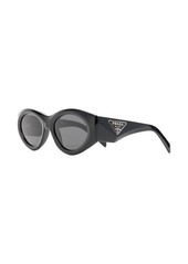 Prada triangle-logo oval-frame sunglasses