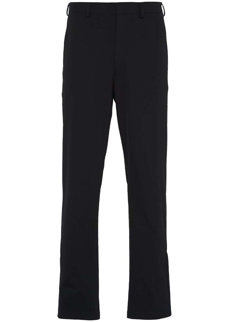 Prada triangle-logo straight-leg trousers