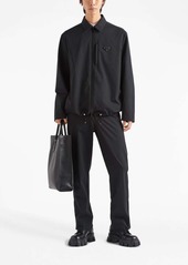 Prada triangle-logo straight-leg trousers