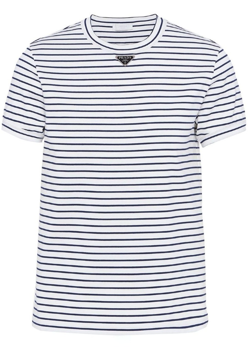 Prada triangle-logo striped T-shirt