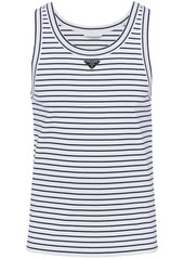 Prada triangle-logo striped tank top