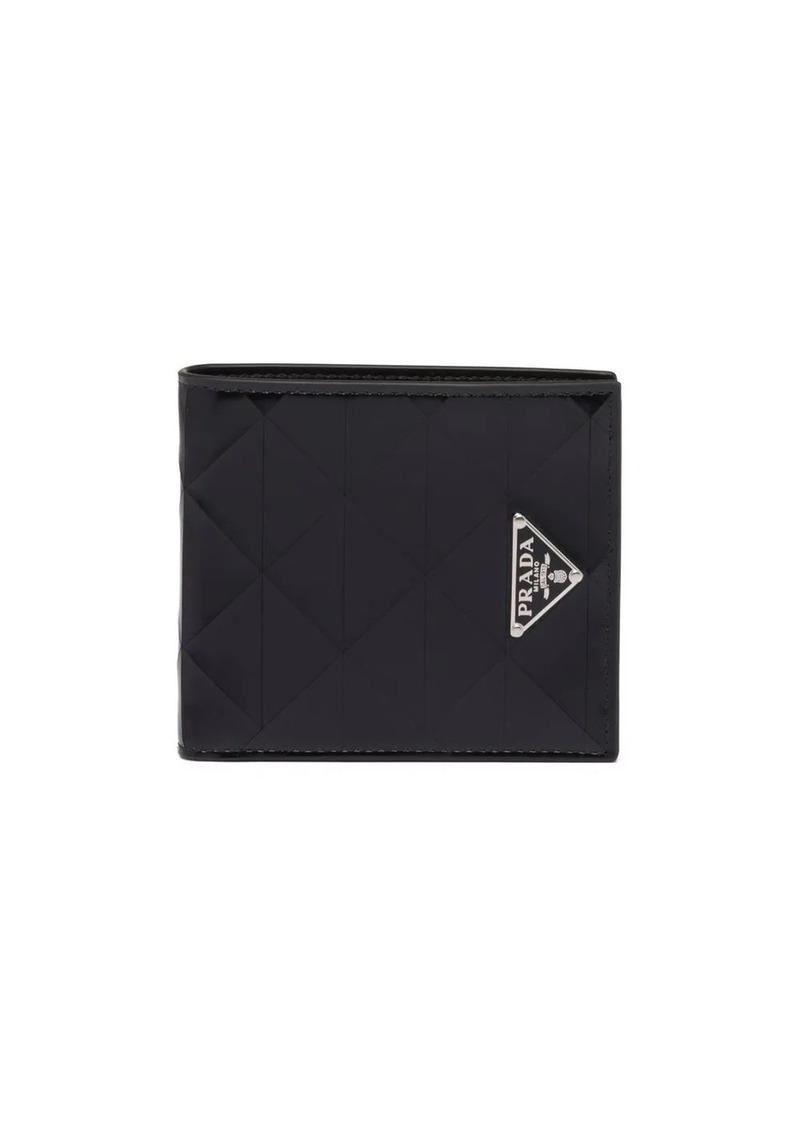 Prada triangle-panelled logo-plaque wallet