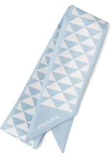 Prada triangle-logo twill scarf