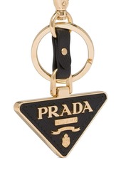Prada triangle-logo leather keychain
