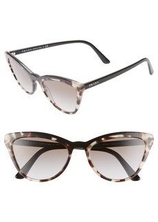 Prada 56mm Cat Eye Sunglasses in Black Opal Brown Gradient at Nordstrom