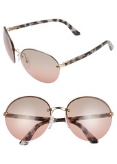 Women's Prada 61mm Rimless Round Sunglasses - Grey/ Gold/ Ombre Gradient