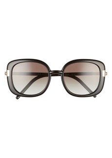 Prada Pillow 53mm Gradient Round Sunglasses in Black/Grey Gradient at Nordstrom