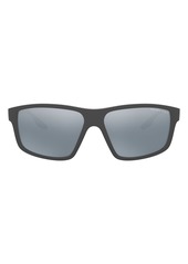 Women's Prada Sport 60mm Rectangle Sunglasses - Grey/ Dark Grey Silver Mirror