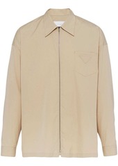 Prada zip-front cotton shirt