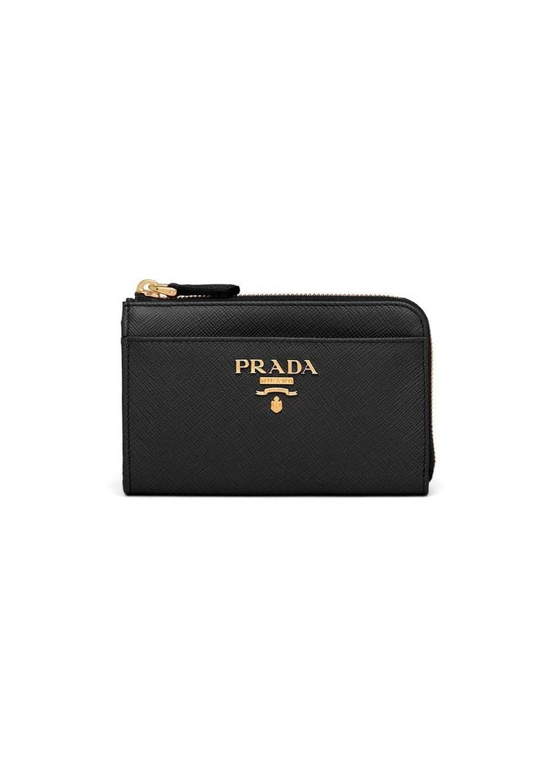 Prada leather keychain wallet