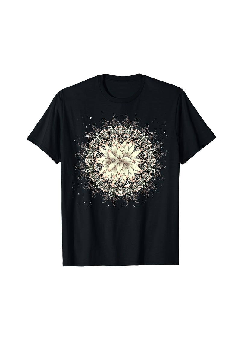 Buddhist Flower Blossom Prana Art Spiritual Lotus Mandala T-Shirt