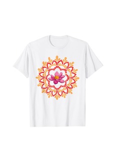 PrAna Flower Blossom Yoga Meditation Boho Spiritual Lotus Mandala T-Shirt