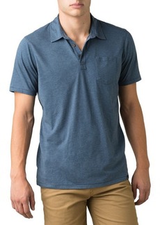 prAna Men's Classic Fit Short Sleeve Polo in Denim Heather at Nordstrom