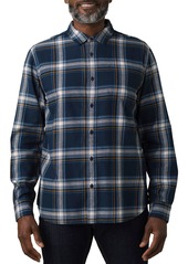 prAna Men's Los Feliz Flannel Shirt, Medium, Gray