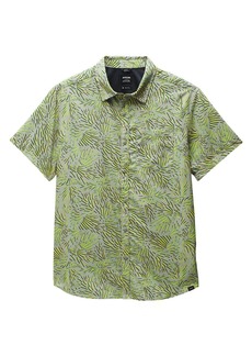 prAna Men's Lost Sol Printed Shorts Sleeve Shirt, Medium, Green