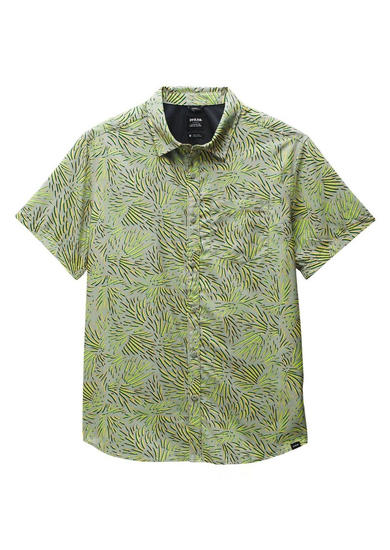 prAna Men's Lost Sol Printed Shorts Sleeve Shirt, Medium, Green | Father's Day Gift Idea