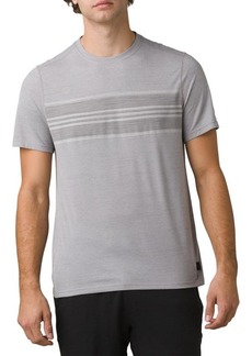 prAna Prospect Heights Stripe Performance T-Shirt in Grey Stripe at Nordstrom