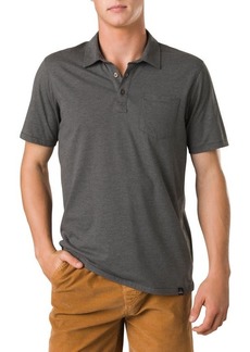 prAna Short Sleeve Polo in Charcoal Heather at Nordstrom