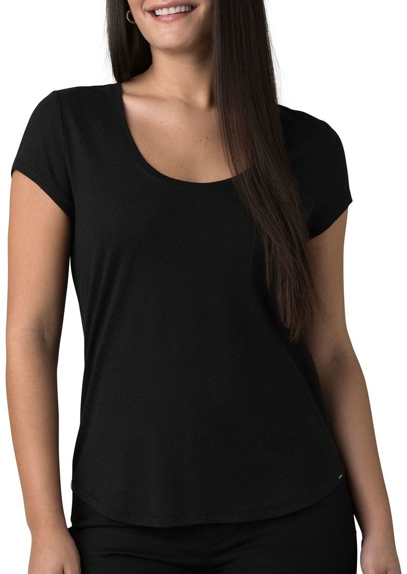 prAna Women's Cozy Up Scoop Neck T-Shirt, Small, Black