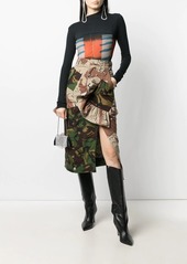 Preen patchwork camouflage-print pencil skirt
